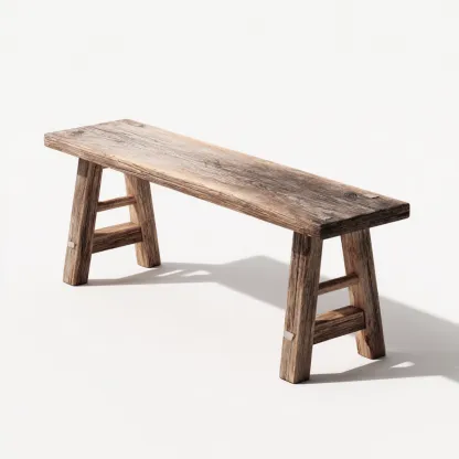 Banc de jardin en bois massif 120x35x45 cm - brun foncé - style rustique-Homelyio