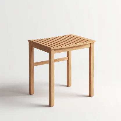 Tabouret rectangulaire en bois 40x30x45 cm - chêne clair - style naturel-Homelyio