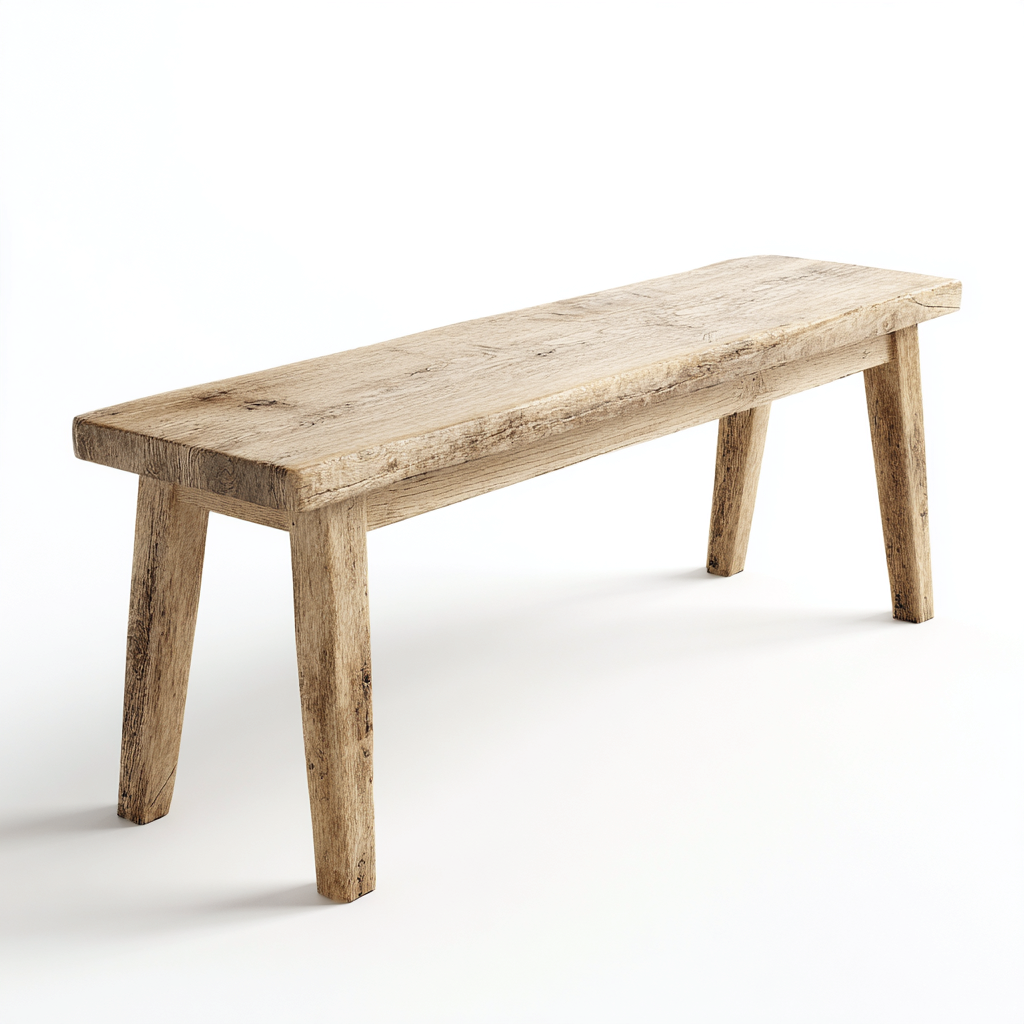Banc de jardin en bois massif 120x35x45 cm - bois clair - style rustique-Homelyio