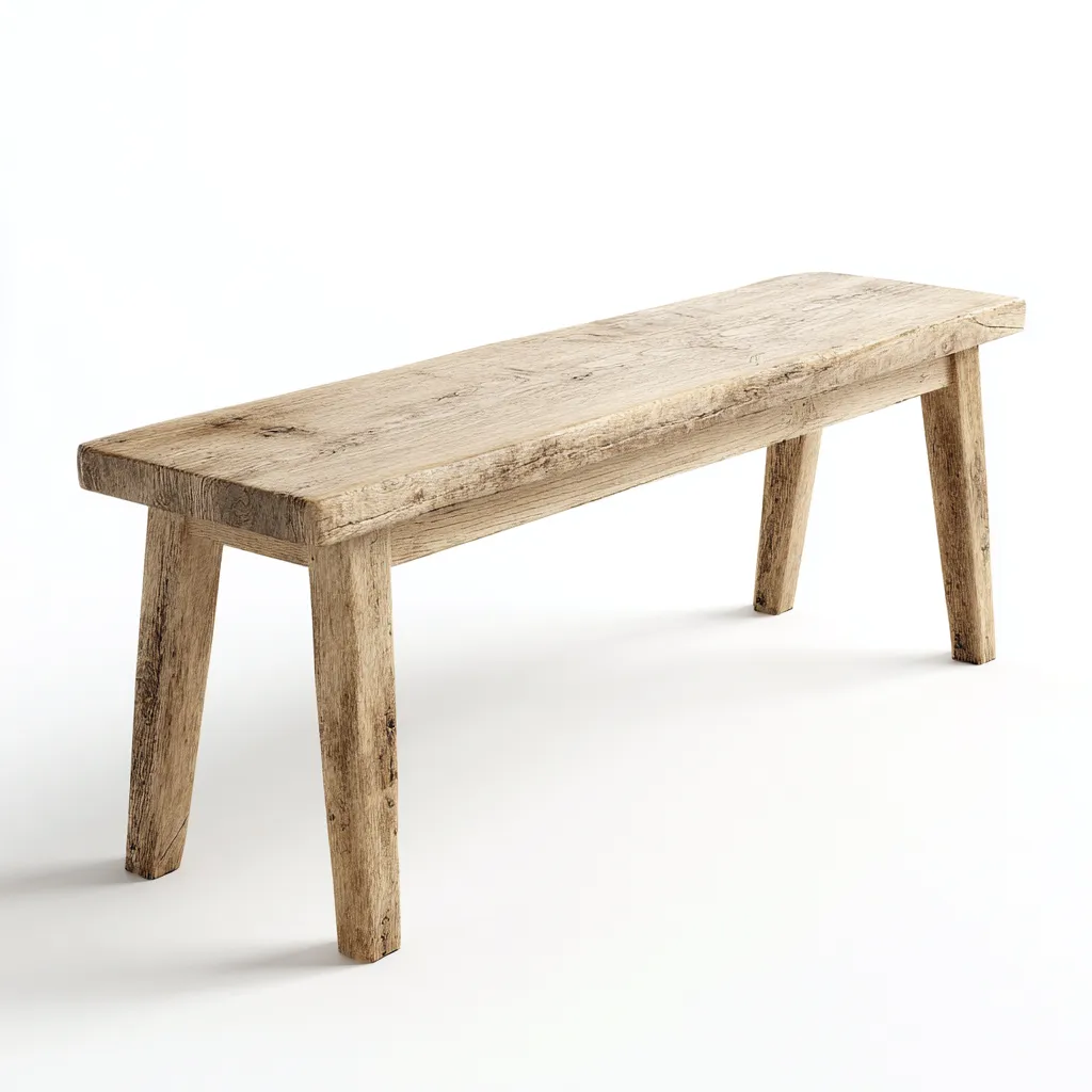 Banc de jardin en bois massif 120x35x45 cm - bois clair - style rustique-Homelyio