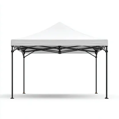 Tonnelle de jardin pliable en acier avec toit en toile imperméable 300x300x260 cm - blanc - structure résistante et stable-Homelyio