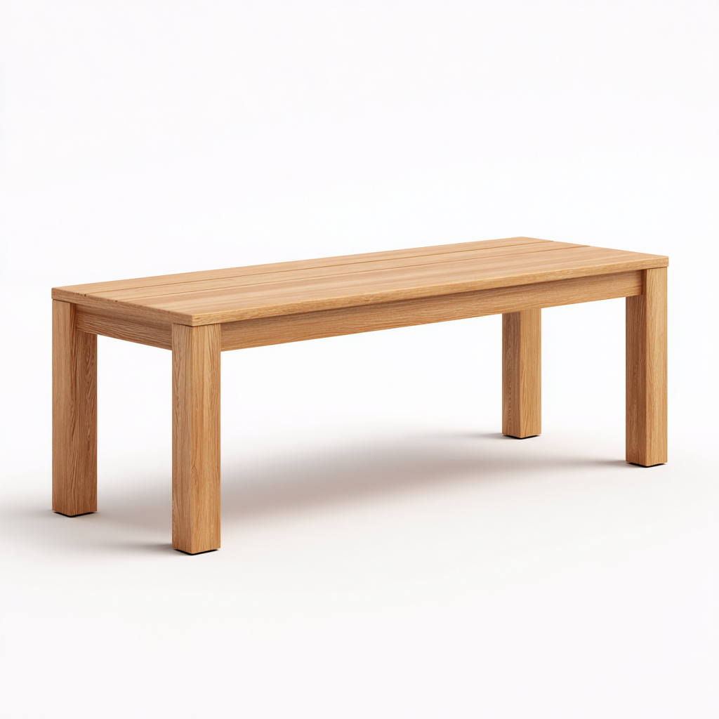 Banc de jardin en bois massif 175x40x45 cm - chêne clair - style naturel-Homelyio