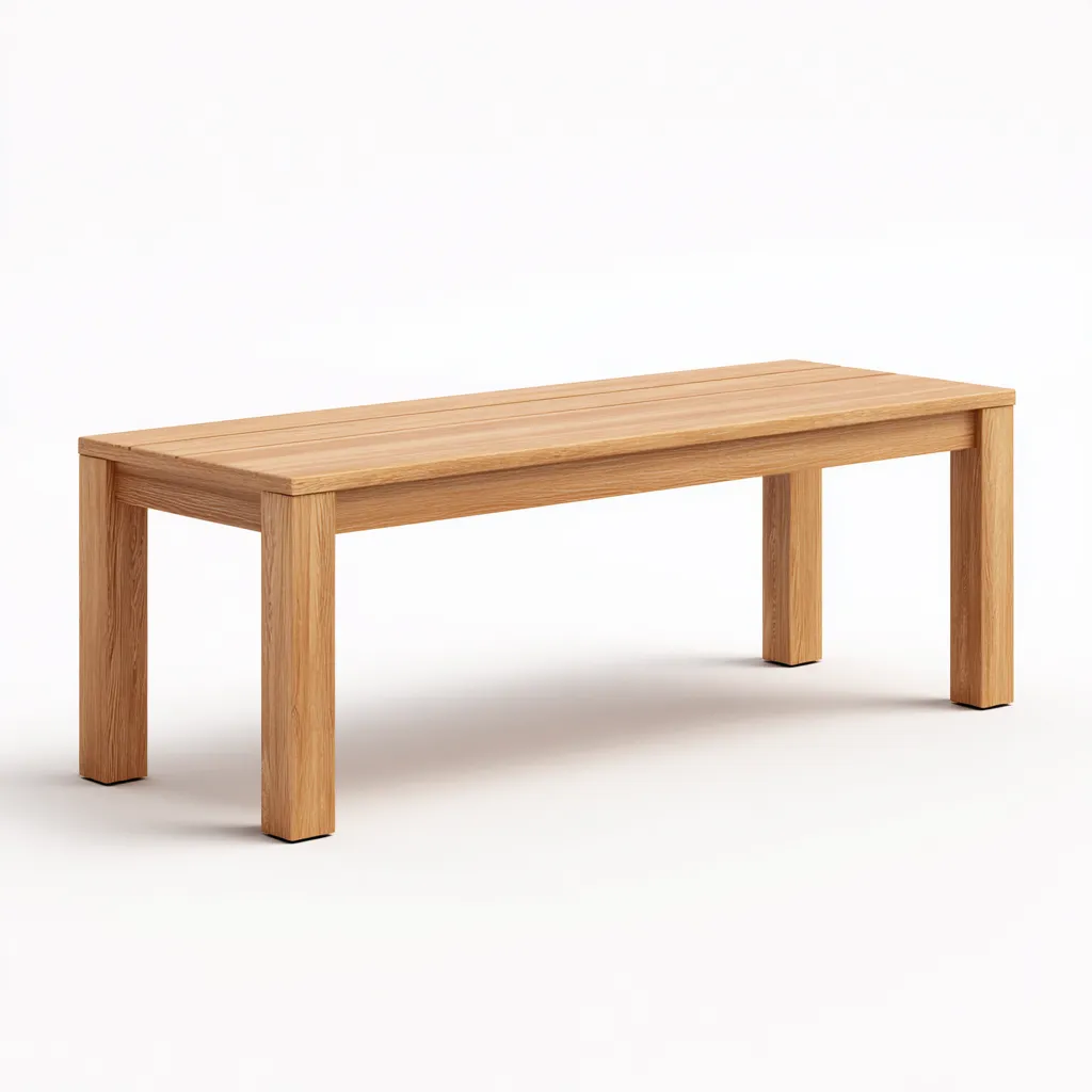 Banc de jardin en bois massif 175x40x45 cm - chêne clair - style naturel-Homelyio