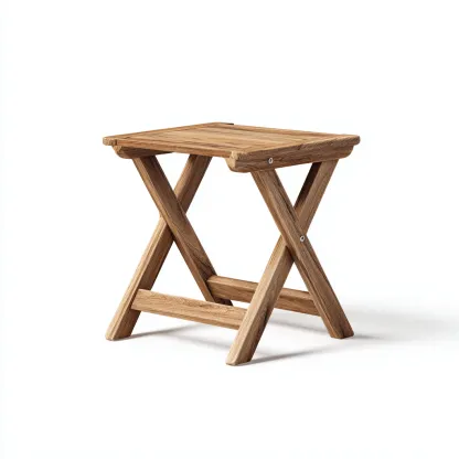 Tabouret pliant en bois 40x35x45 cm - chêne - design naturel pour salon-Homelyio