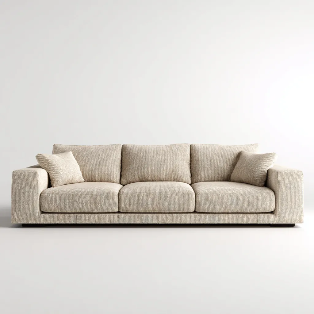 Canapé 3 places en tissu 218x95x85 cm - beige - style contemporain pour salon-Homelyio