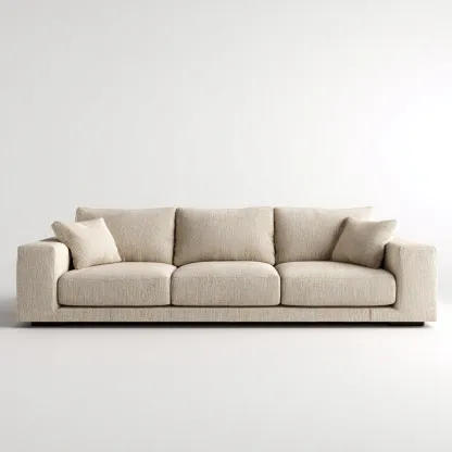 Canapé 3 places en tissu 218x95x85 cm - beige - style contemporain pour salon-Homelyio