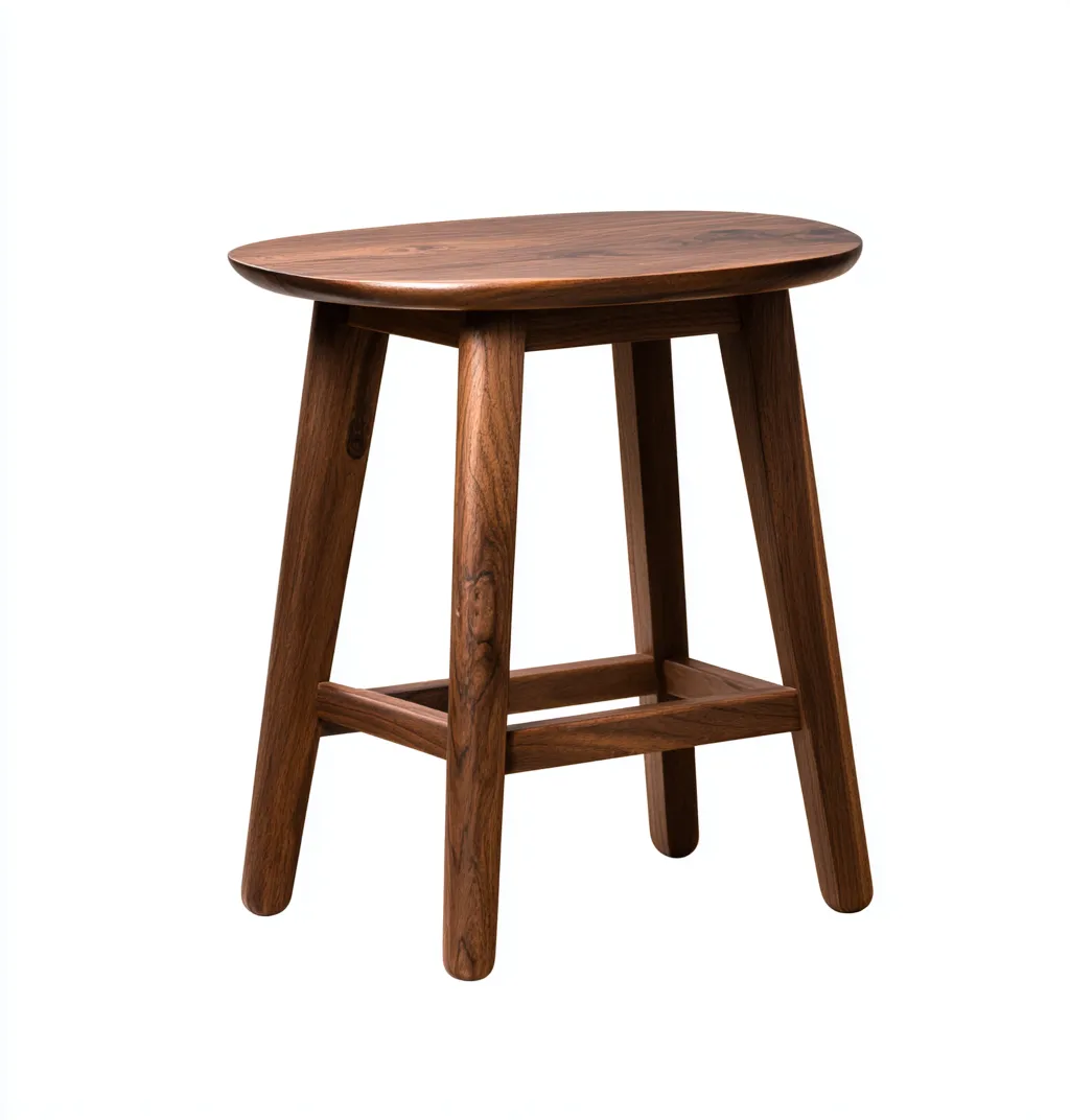 Tabouret en bois massif 42x36x46 cm - noyer - style contemporain pour salon-Homelyio