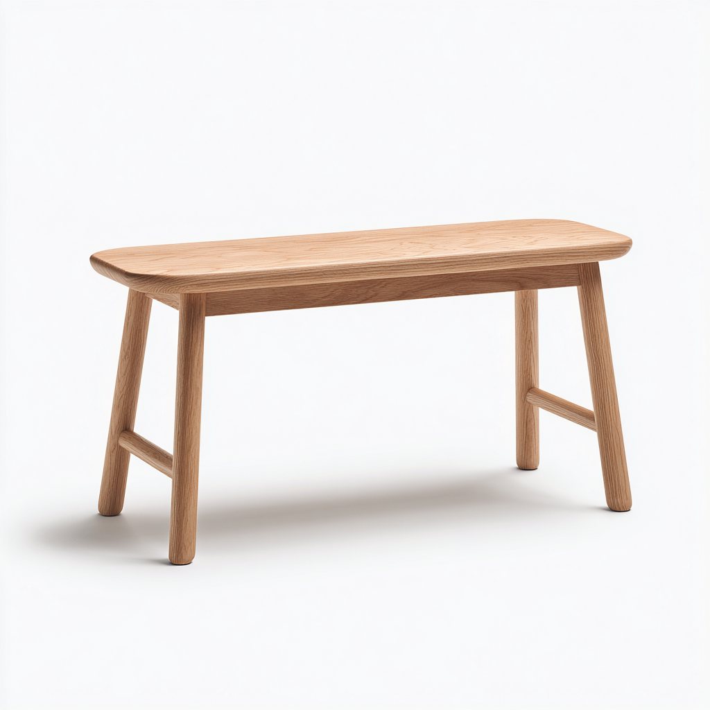 Banc de jardin en bois massif 140x35x45 cm - chêne clair - style scandinave-Homelyio
