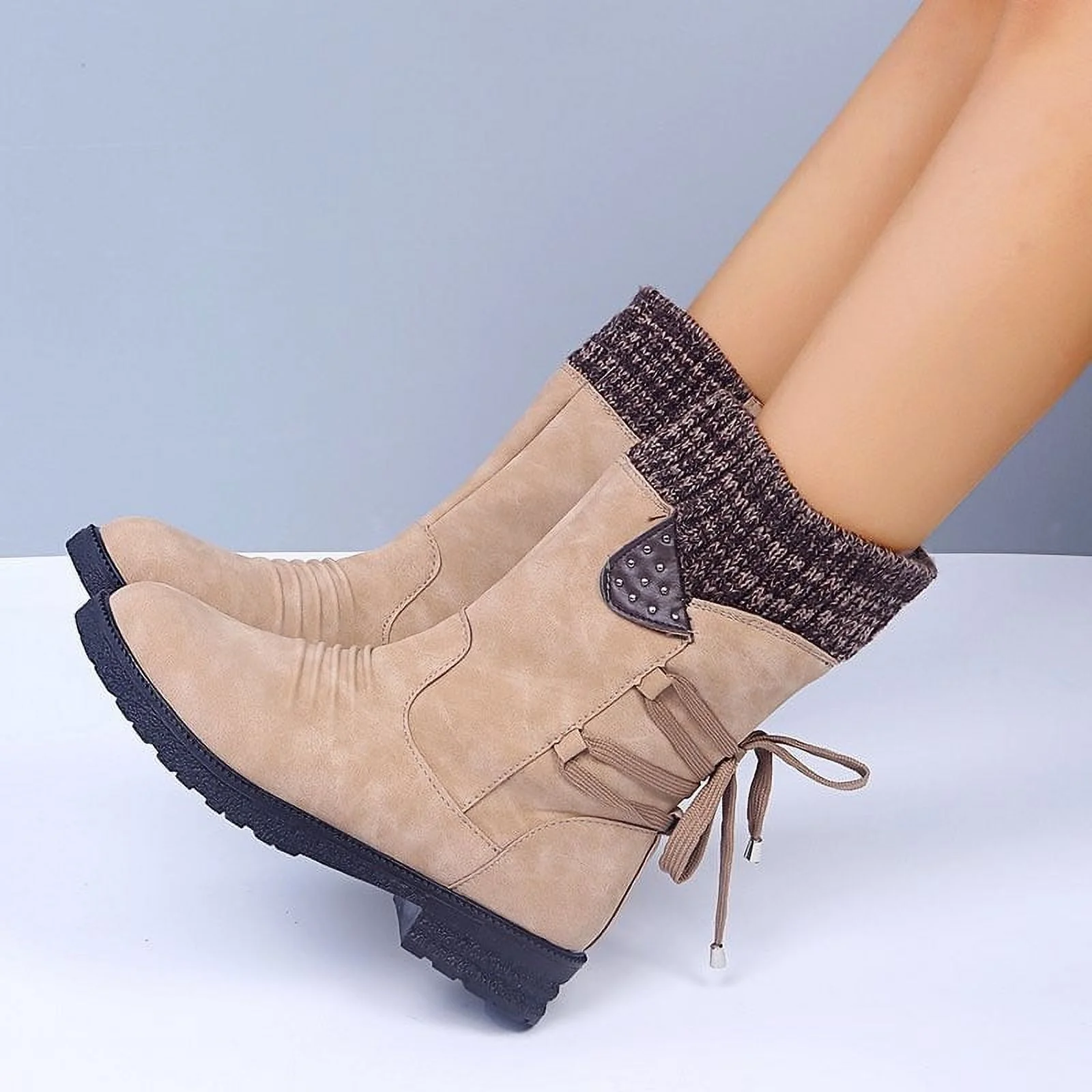 (⏳NOW ON: 70% OFF Sale! 🔥)Women’s Winter Warm Plush Boots – Strap Design, Plus Size, Waterproof, Soft Lightweight Anti-Slip Sole