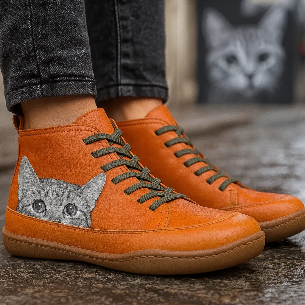 🔥Last Day Promotion 50% OFF - Women's Comfortable Cat Print Orthopaedic Sneakers