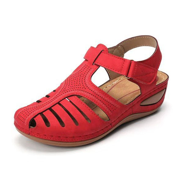 Women's Sandals High Wedge Heel Platform Buckle Sandal Ladies Faux Leather Summer Comfortable Non-Slip 