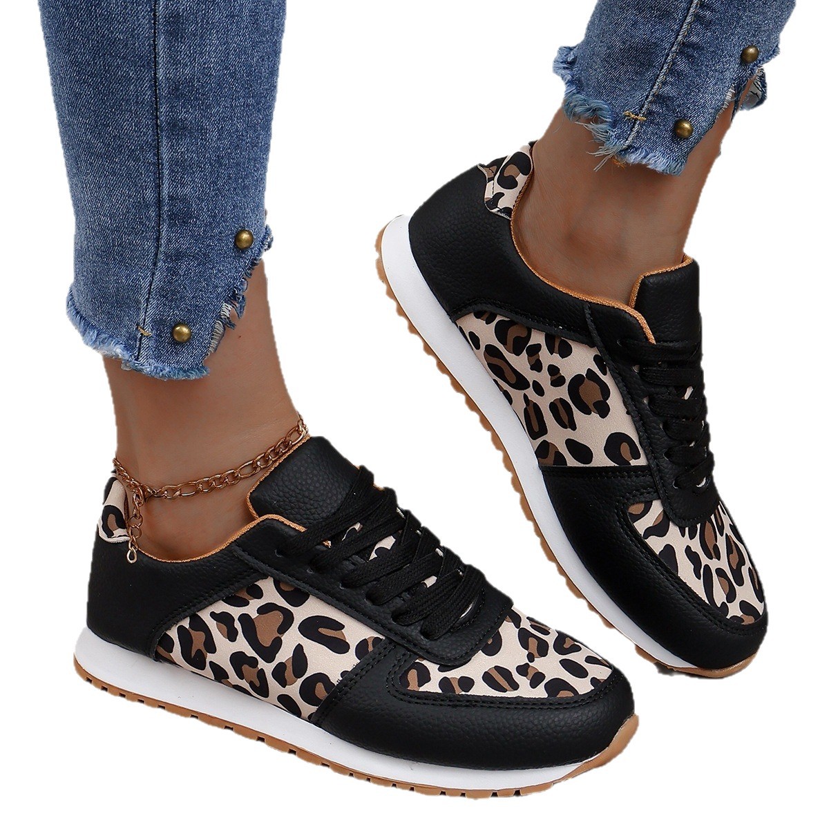 (⏳NOW ON: 60% OFF Sale! 🔥)Low-top leopard print sports casual shoes