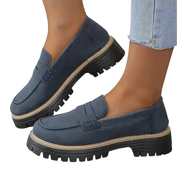 (⏳NOW ON: 50% OFF Sale! 🔥)Platform Loafers for Women Suede Loafers Lug Sole Casual Work Business Casual Shoes Women Comfort Slip-On Shoes