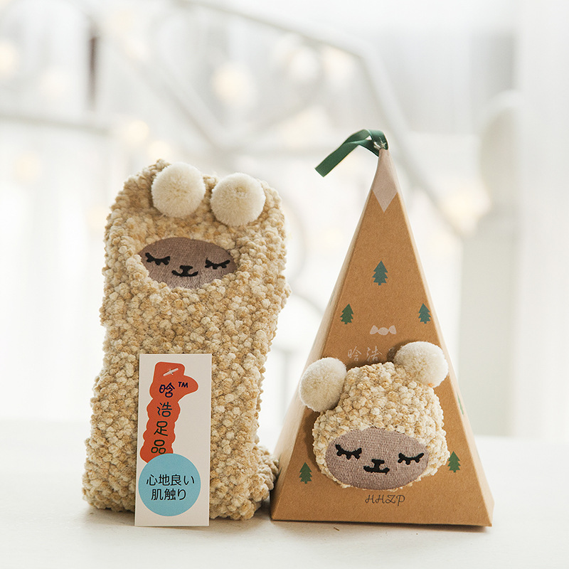 🔥Buy 3 Save $10🔥Buy 6 Save $20🔥Buy 9 Save $30🔥Coral Fleece Christmas Stockings – Cartoon Gift Triangle Box (Couples/Kids/Family) 🎄