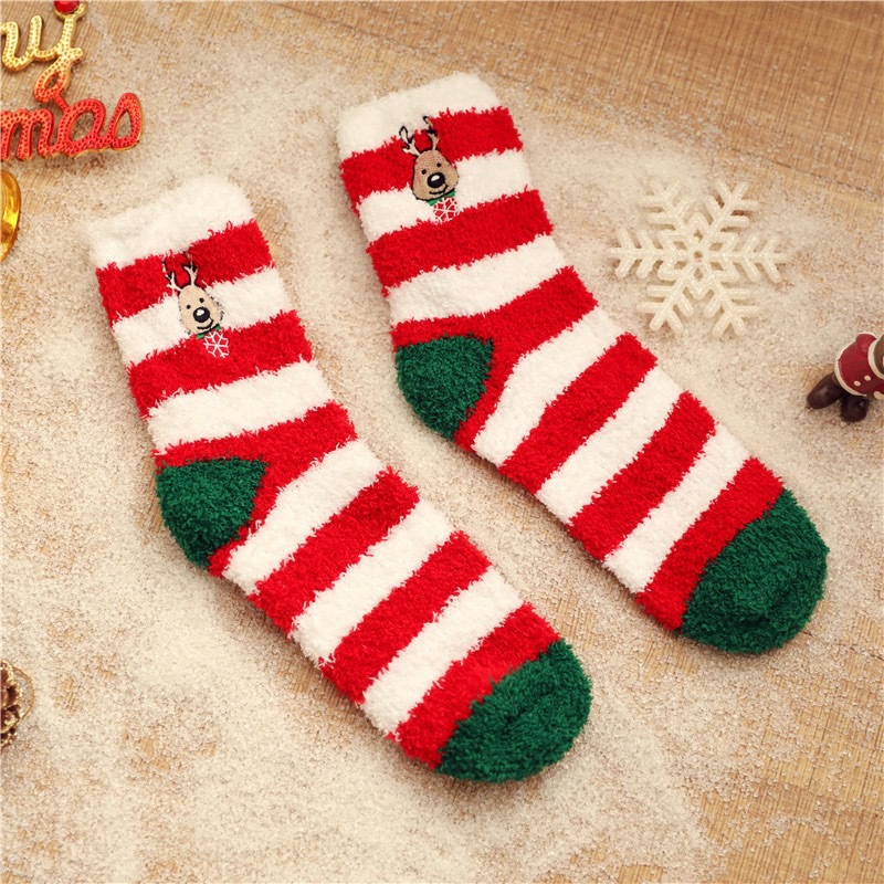 🔥Buy 3 Save $10🔥Buy 6 Save $20🔥Buy 9 Save $30🔥Coral Fleece Christmas Stockings – Cartoon Gift Triangle Box (Couples/Kids/Family) 🎄