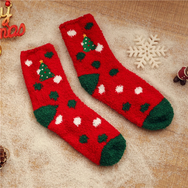 🔥Buy 3 Save $10🔥Buy 6 Save $20🔥Buy 9 Save $30🔥Coral Fleece Christmas Stockings – Cartoon Gift Triangle Box (Couples/Kids/Family) 🎄