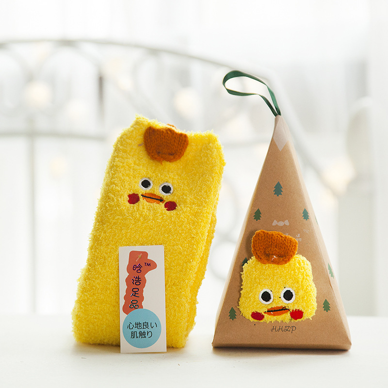 🔥Buy 3 Save $10🔥Buy 6 Save $20🔥Buy 9 Save $30🔥Coral Fleece Christmas Stockings – Cartoon Gift Triangle Box (Couples/Kids/Family) 🎄