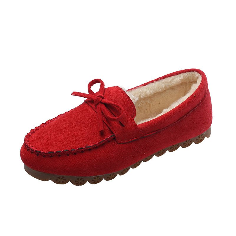(⏳NOW ON: 60% OFF Sale! 🔥)Suede Moccasin Slippers Women's Warm Comfortable Low-Top Plush Slippers Slip-on Super Soft Winter Indoor Outdoor Flat Shoes Cosy Bow-Knot Loafers Slippers