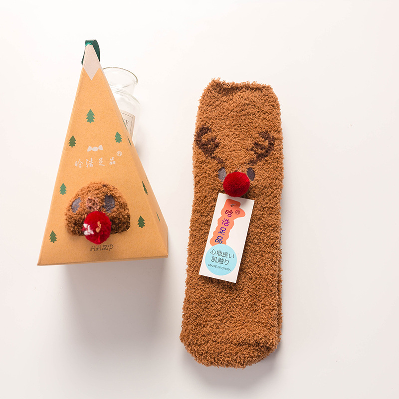🔥Buy 3 Save $10🔥Buy 6 Save $20🔥Buy 9 Save $30🔥Coral Fleece Christmas Stockings – Cartoon Gift Triangle Box (Couples/Kids/Family) 🎄