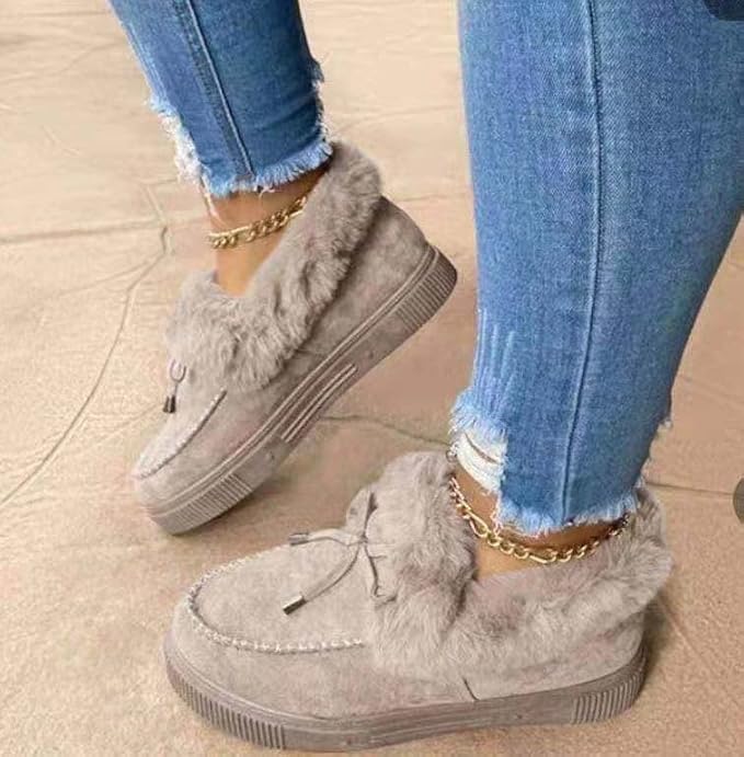 Ladmiple Winter Boots For Women Tall Mid Calf Warm Fur Lined Snow Boots