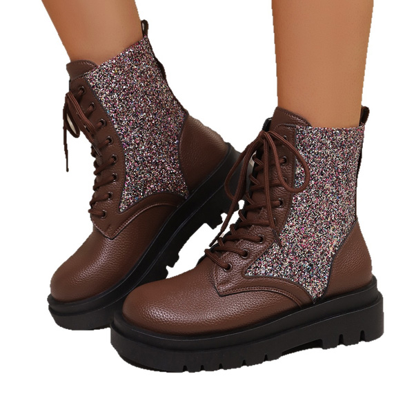 (⏳NOW ON: 50% OFF Sale! 🔥)New sequined laced Dr. Martens boots