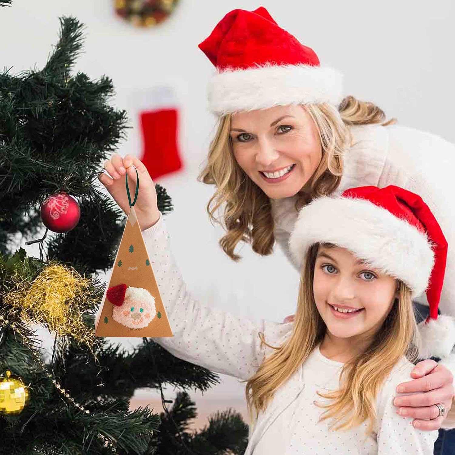 🔥Buy 3 Save $10🔥Buy 6 Save $20🔥Buy 9 Save $30🔥Coral Fleece Christmas Stockings – Cartoon Gift Triangle Box (Couples/Kids/Family) 🎄