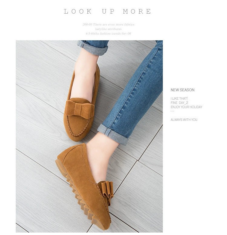 (⏳NOW ON: 70% OFF Sale! 🔥)Suede Plush Bowknot Flats for Women - Solid Winter Slip-On Loafers, Comfy Moccasins, Handsewn Pointed Toe, Height Increasing Shoes