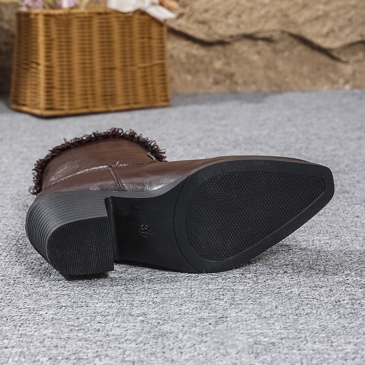 (⏳NOW ON: 60% OFF Sale! 🔥)Women's Western Cowgirl Ankle Boots Block Heel Cowboy Booties Steel Toe Heeled Short Cowboy Boots Side Zipper Western Booties for Women