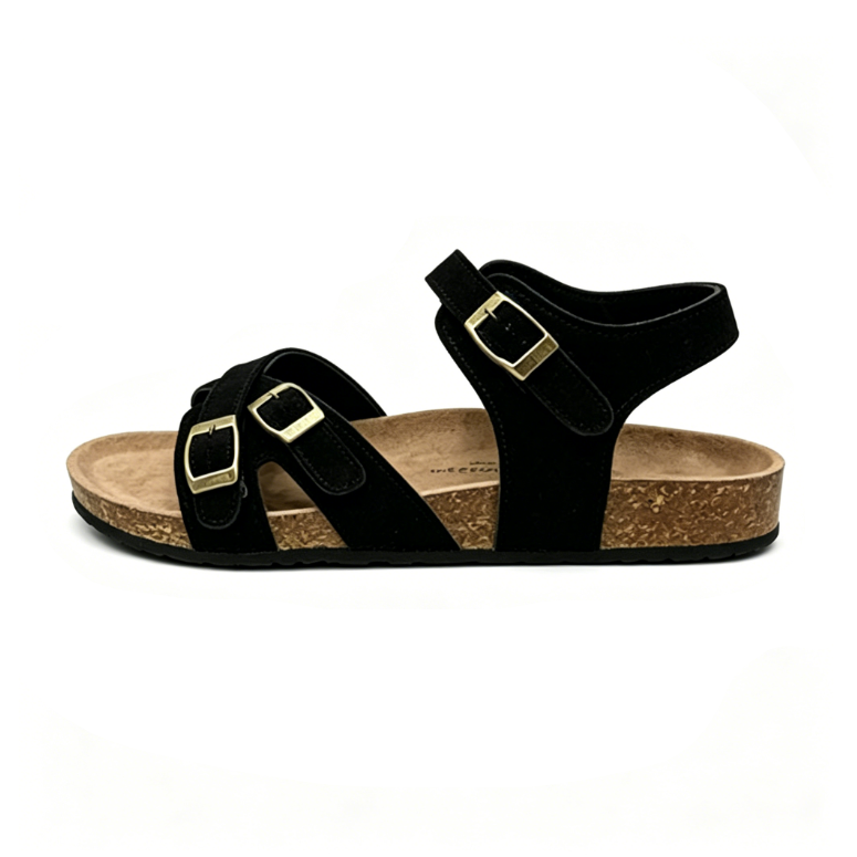 Adjustable Strap Cork Sandals with Easy Slip-On Fit & Arch Support