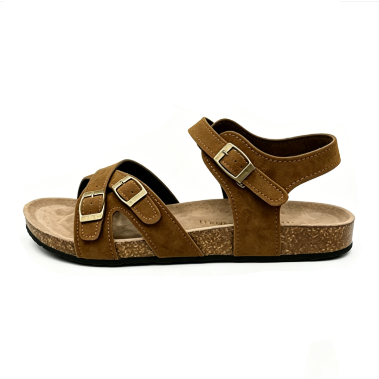 Adjustable Strap Cork Sandals with Easy Slip-On Fit & Arch Support