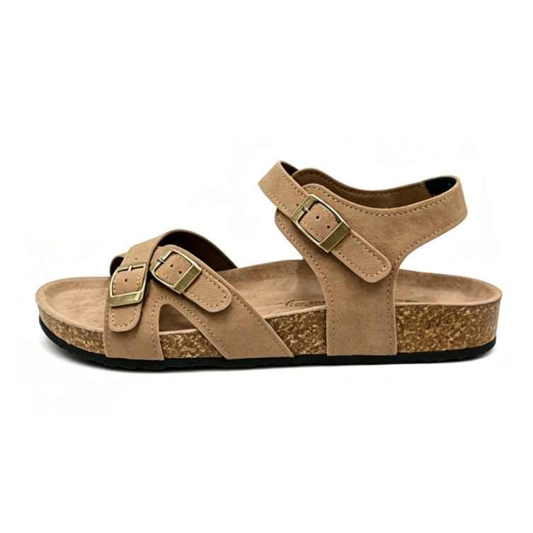 Adjustable Strap Cork Sandals with Easy Slip-On Fit & Arch Support