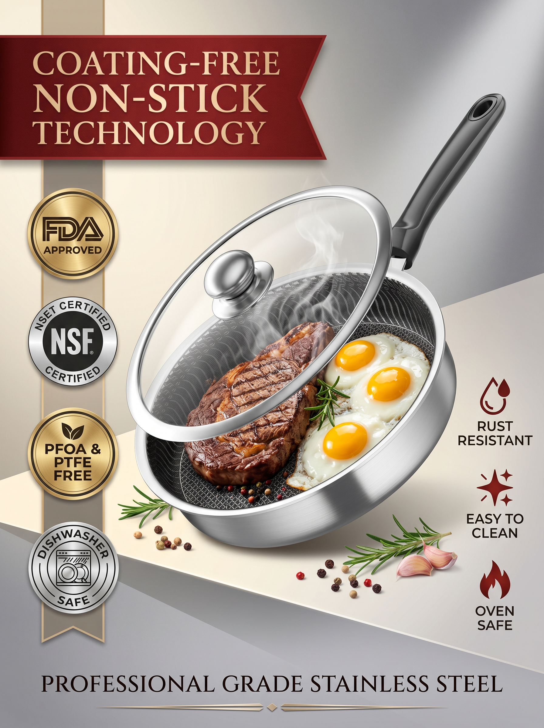 Germany made. Stainless steel frying pan