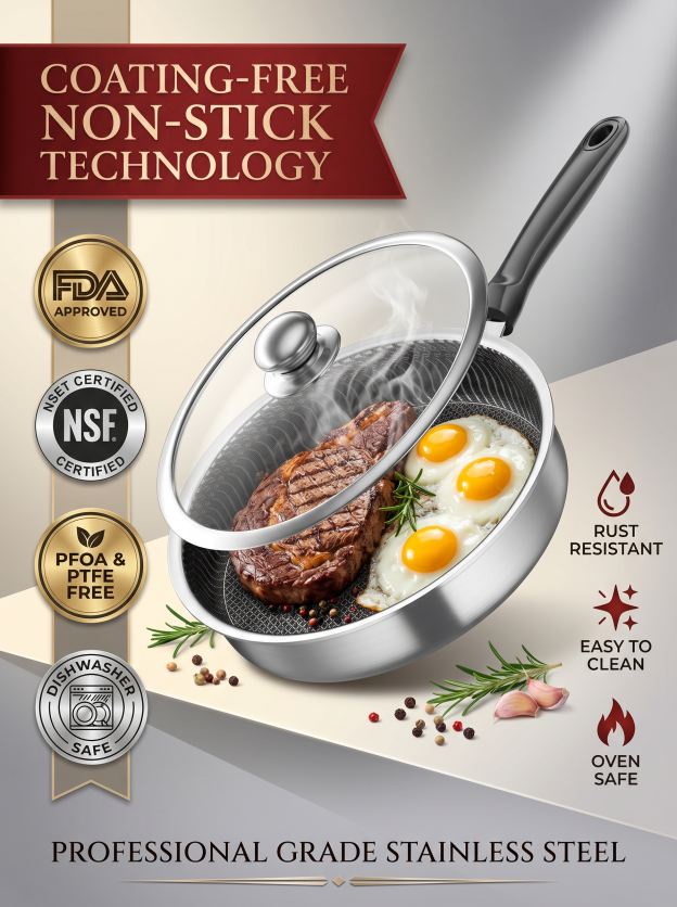 Germany made. Stainless steel frying pan