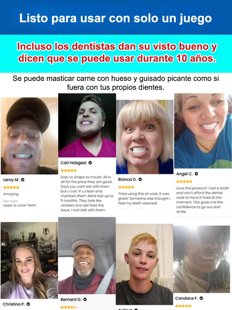 [Hecho en EE. UU., certificado por la FDA] Juego de dentadura postiza completa a medida