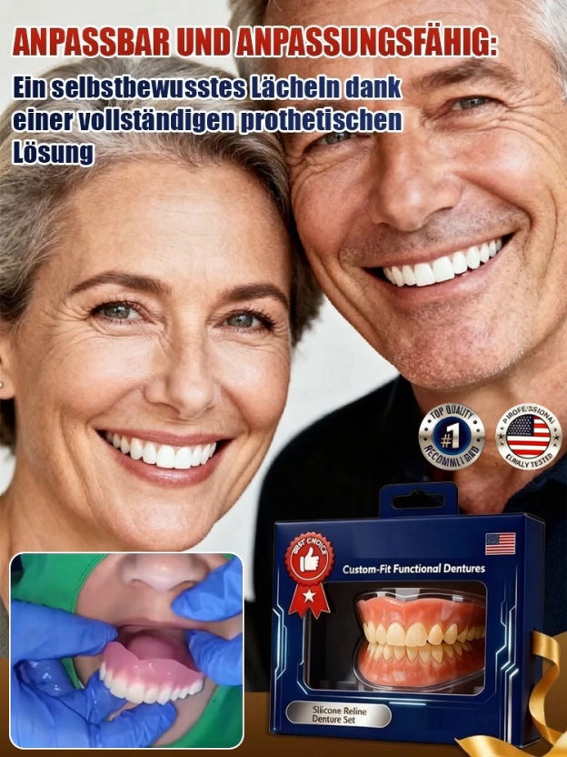 【Hergestellt in den USA, ISO-zertifiziert】Zahnärztlich empfohlenes Komplettprothesen-Set, nur noch 100 verfügbar.