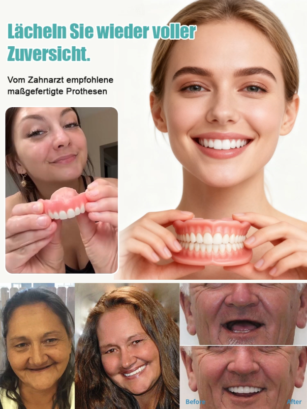 【Hergestellt in den USA, ISO-zertifiziert】Zahnärztlich empfohlenes Komplettprothesen-Set, nur noch 100 verfügbar.