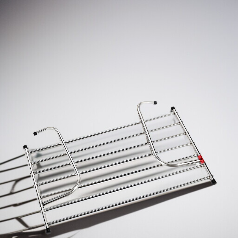 Tendedero extensible y plegable de acero inoxidable sin necesidad de taladro, para balcón y ventana