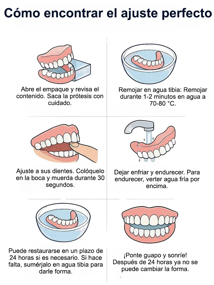 [Hecho en EE. UU., certificado por la FDA] Juego de dentadura postiza completa a medida