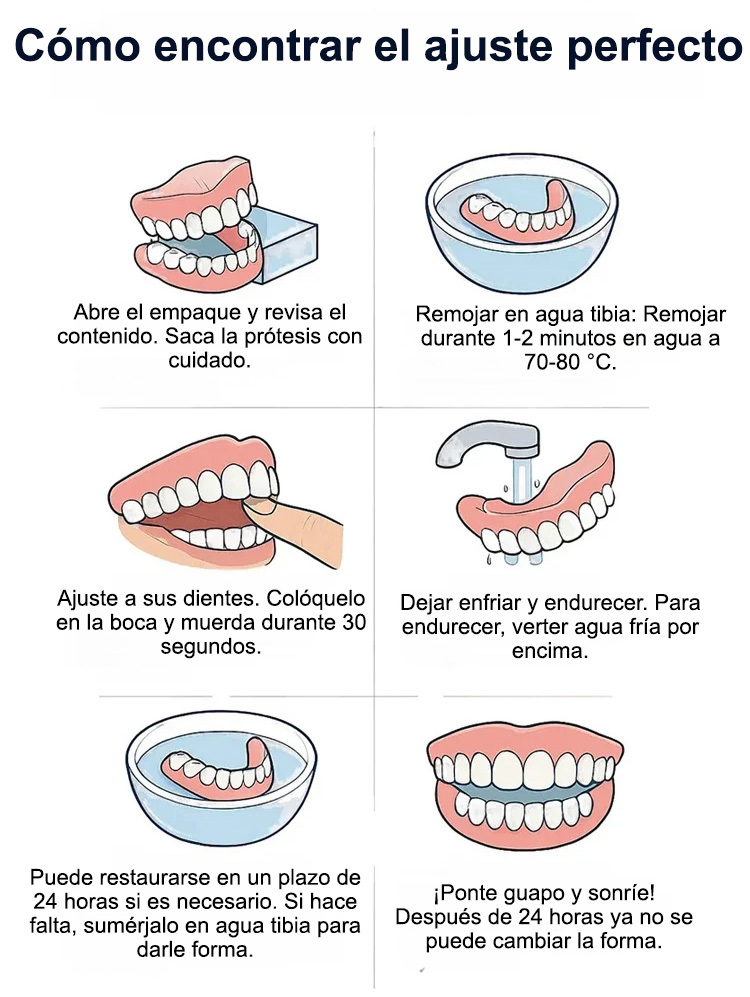 [Hecho en EE. UU., certificado por la FDA] Juego de dentadura postiza completa a medida