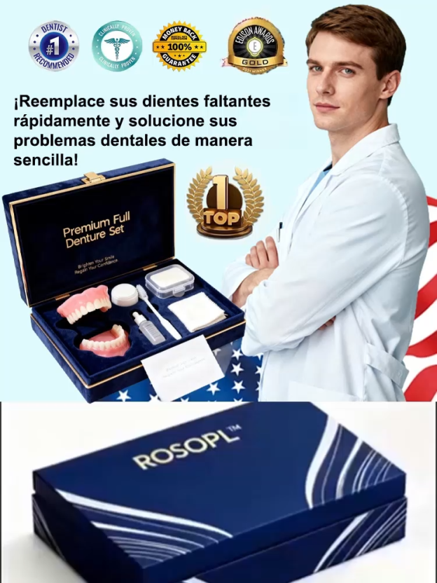 [Hecho en EE. UU., certificado por la FDA] Juego de dentadura postiza completa a medida