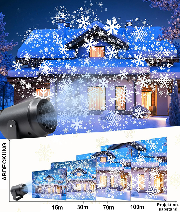 16 Muster Weihnachtsatmosphäre Festtagsprojektorlampe