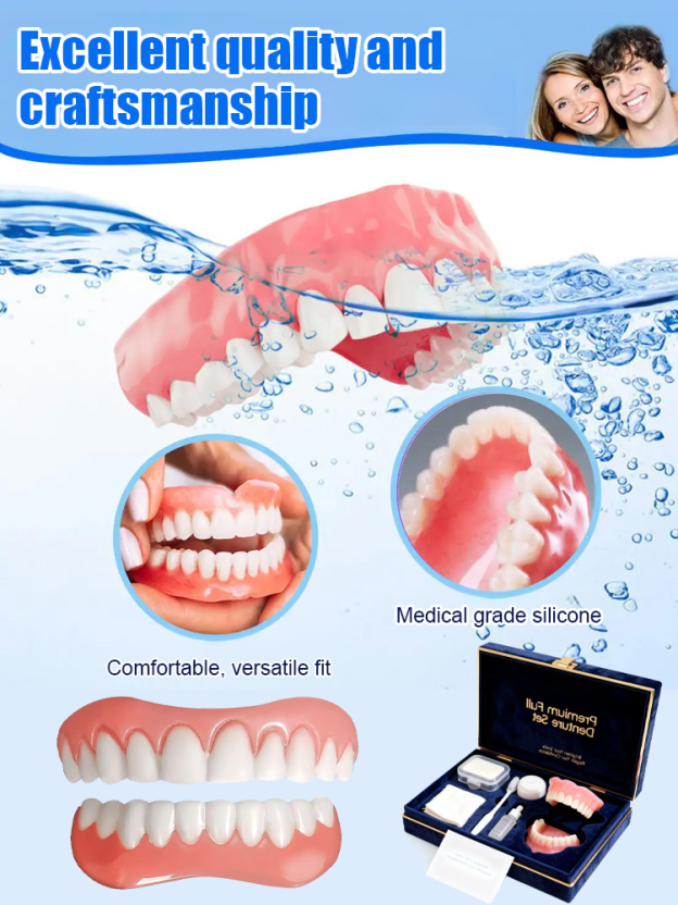【Made in USA, FDA Approved】Custom Full Mouth Dentures Kit