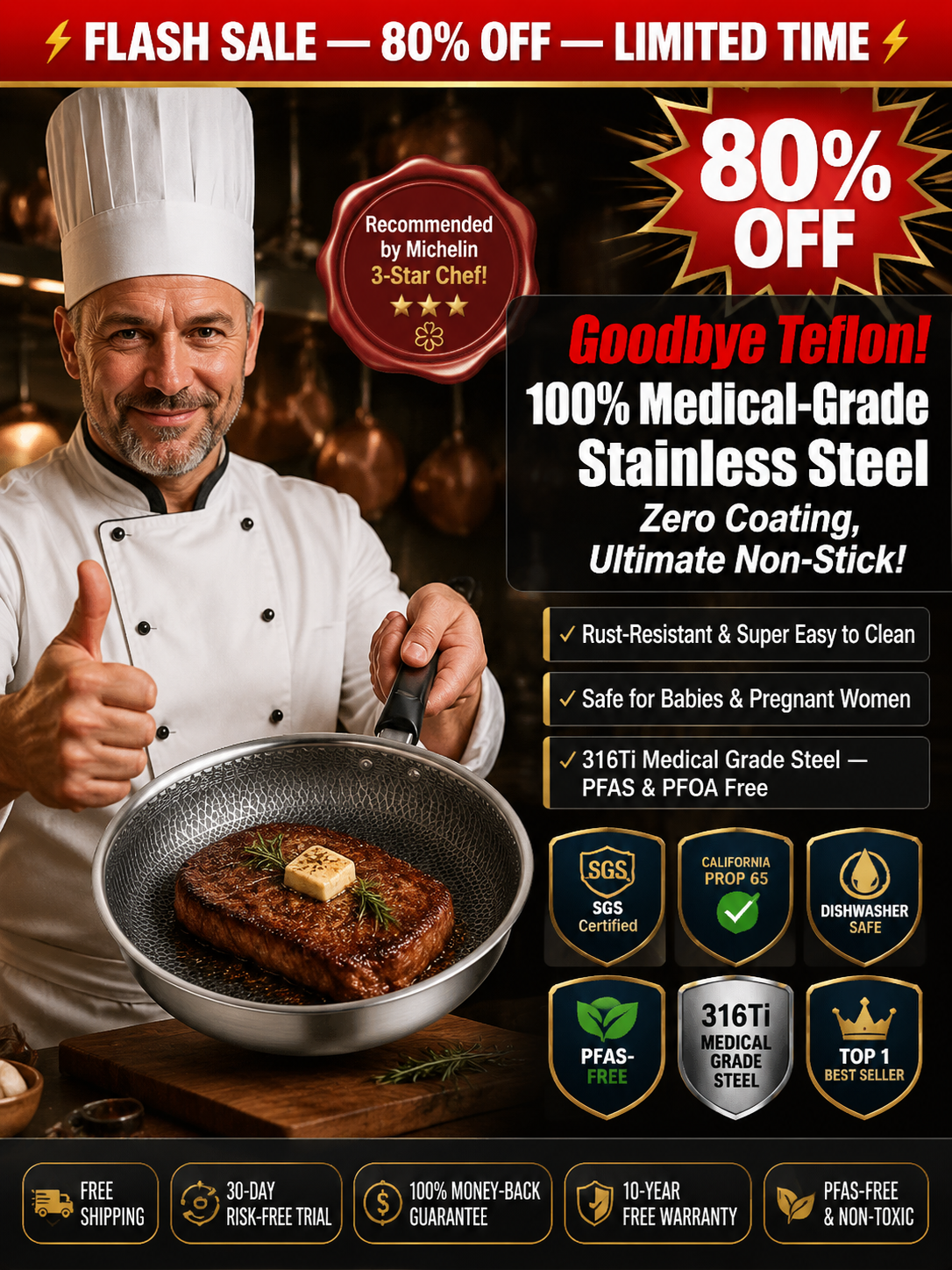 Germany made. Stainless steel frying pan