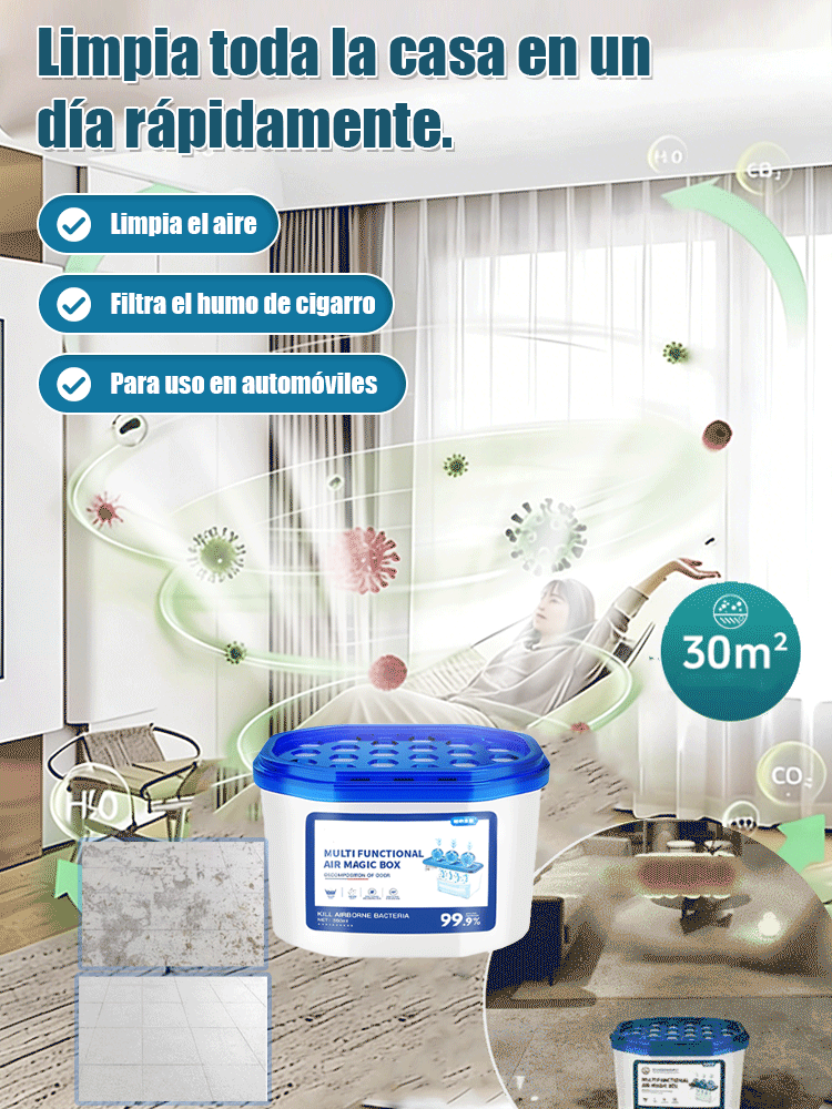 【✨¡12 Meses Sin Limpiar!】Purificador de aire ecológico en caja mágica，✨Acción en 3s, ¡todo nuevo!