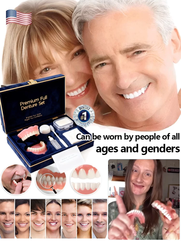 【Made in USA, FDA Approved】Custom Full Mouth Dentures Kit