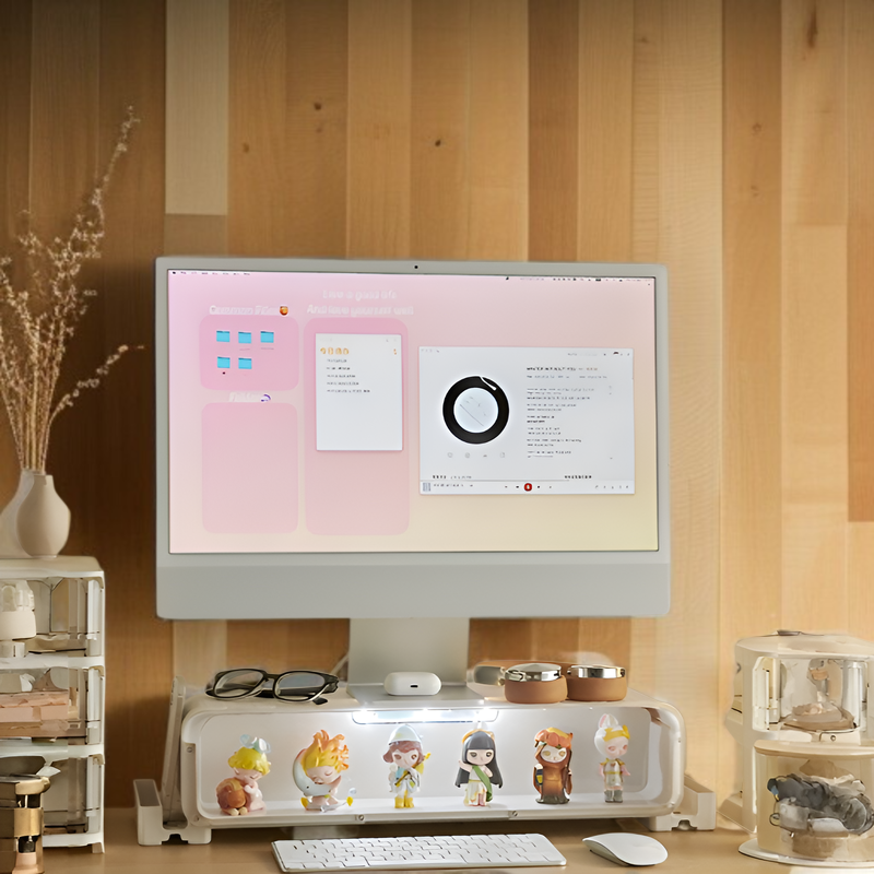 Estante para monitor con caja misteriosa incluida