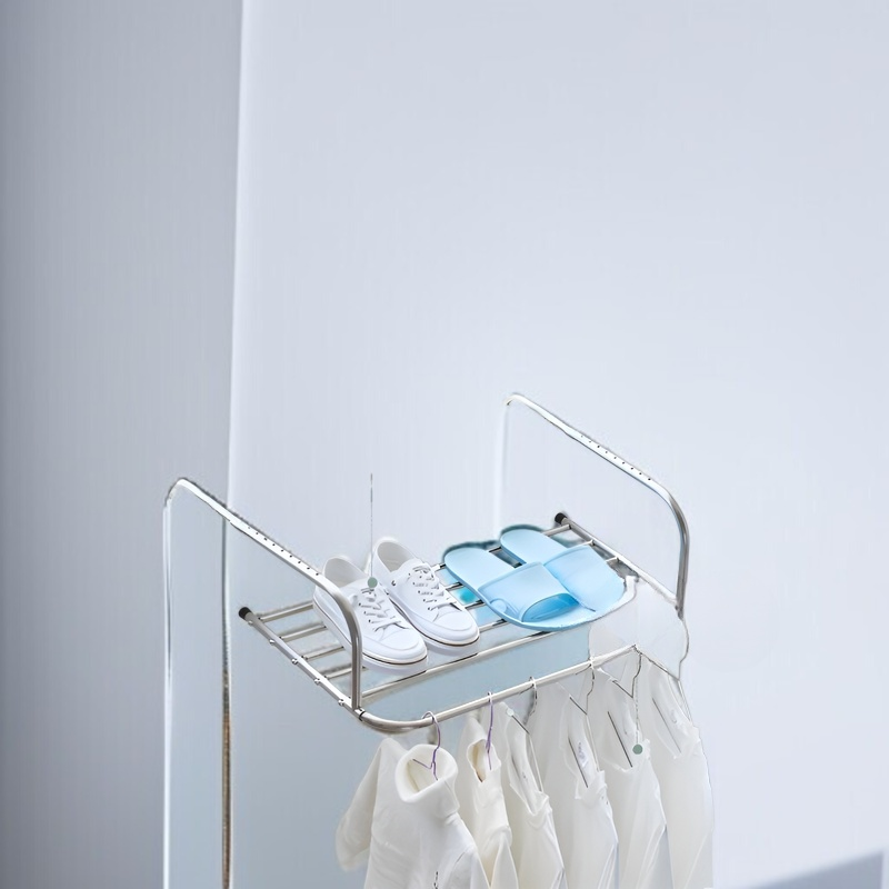 Tendedero extensible y plegable de acero inoxidable sin necesidad de taladro, para balcón y ventana