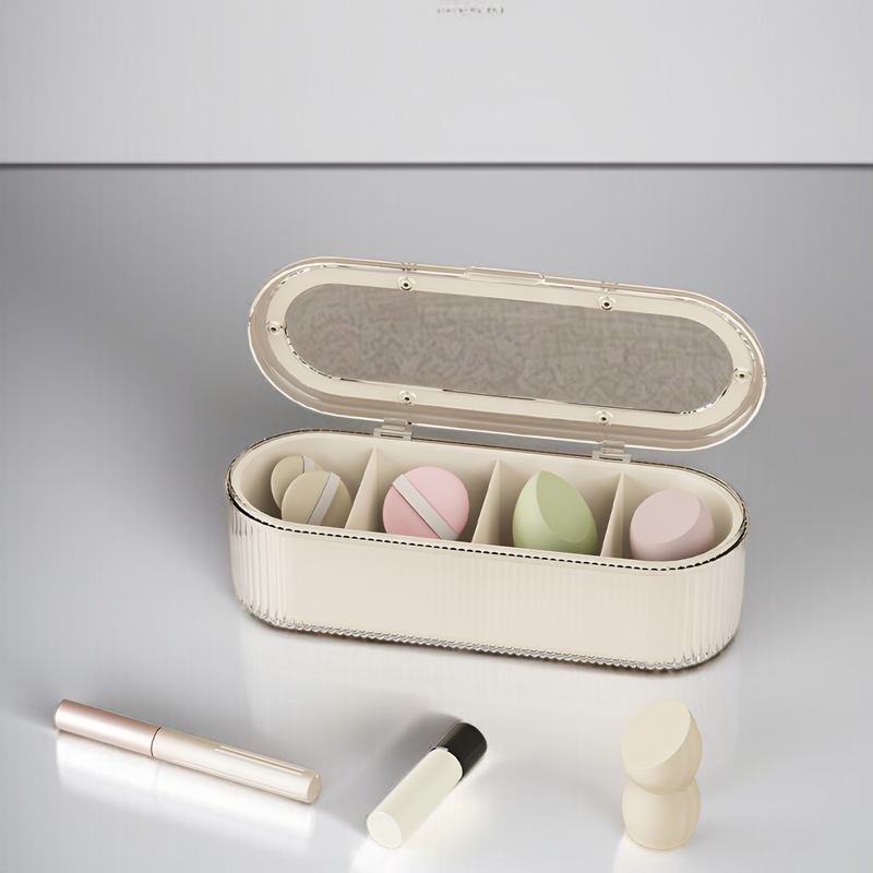 Caja de almacenamiento transparente para brochas de maquillaje