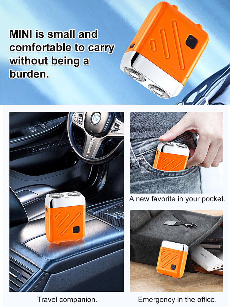 Double-head portable electric shaver