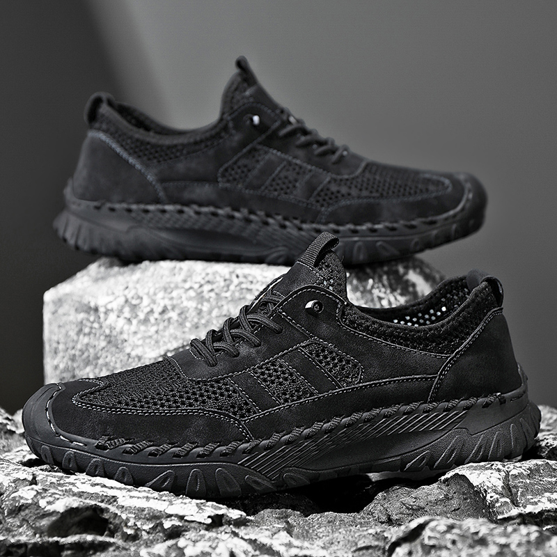 ⏰Limited Time 50% OFF🛒  Men’s Slip-On Orthopedic Leather Hiking Shoes – Breathable Mesh, Durable Rubber Sole, Lightweight & Supportive